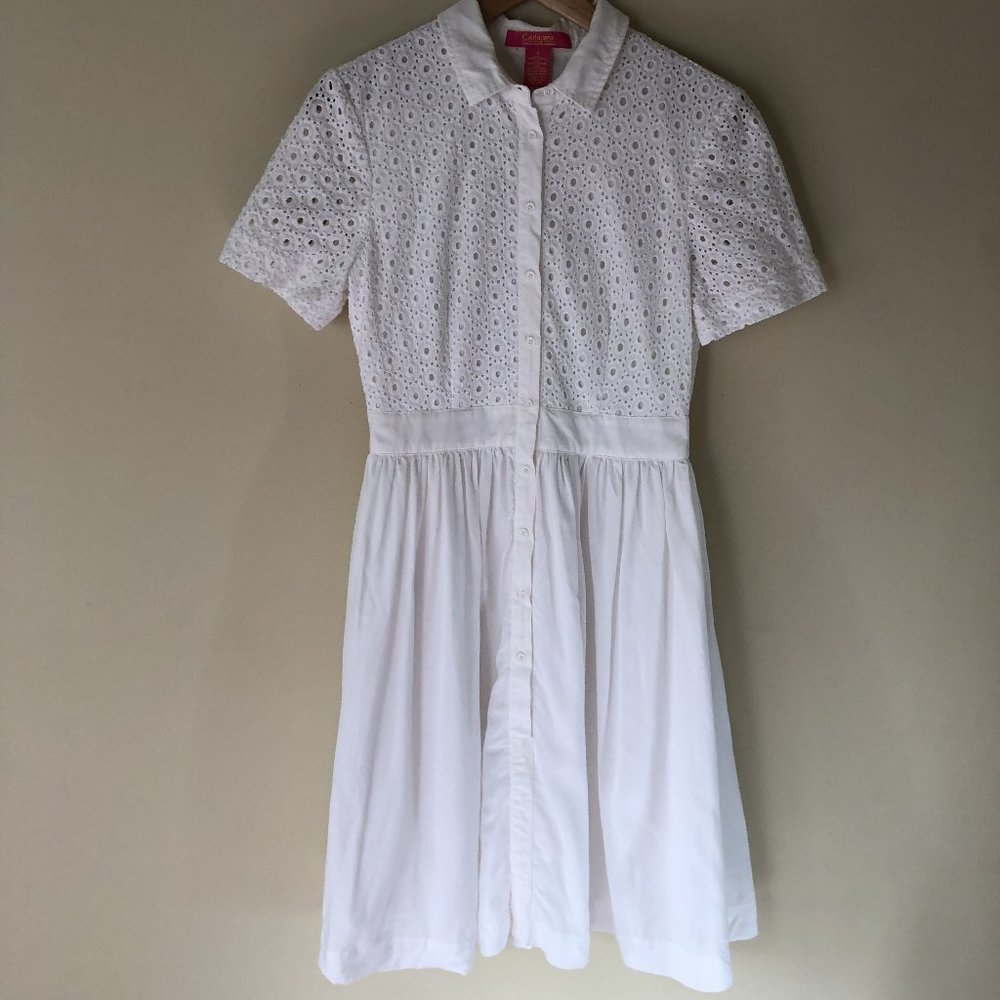Catherine Malandrino Eylet Contrast Dress